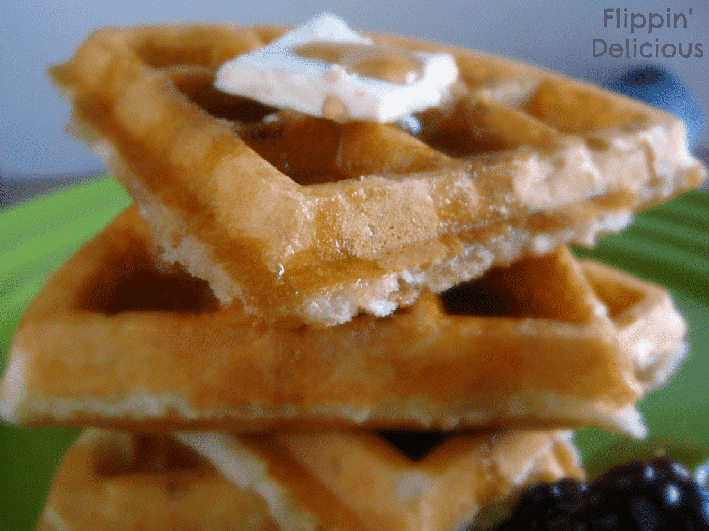 Grandma's gluten-free waffles really are the best. Crispy on the outside, and fluffy on the inside. You wouldn't believe they are gluten-free. They have great texture and quite a nice bite to them. This is my favorite recipe! www.flippindelicious.com